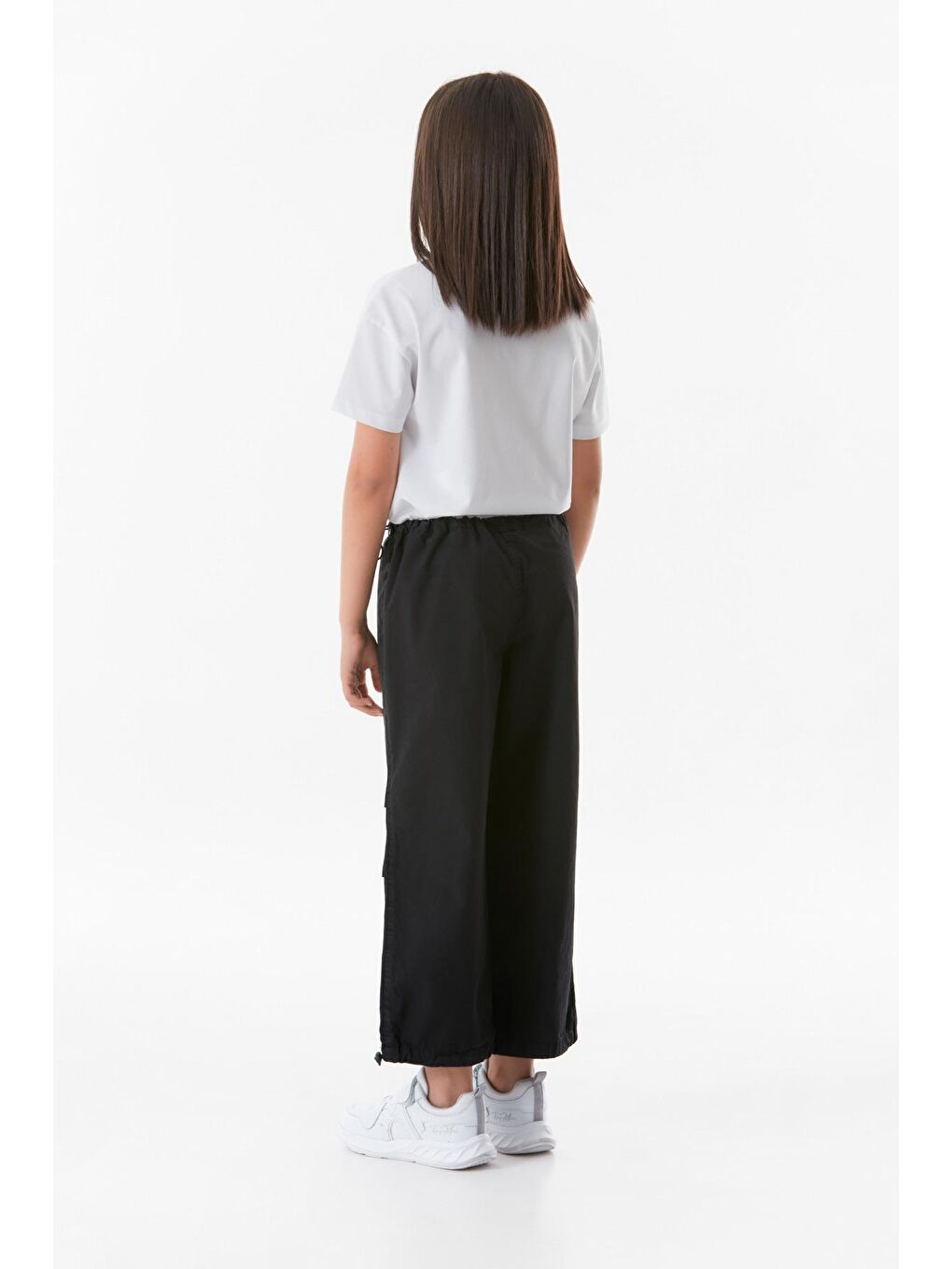 Siyah Stoperli Paraşüt Kız Çocuk Pantolon-3