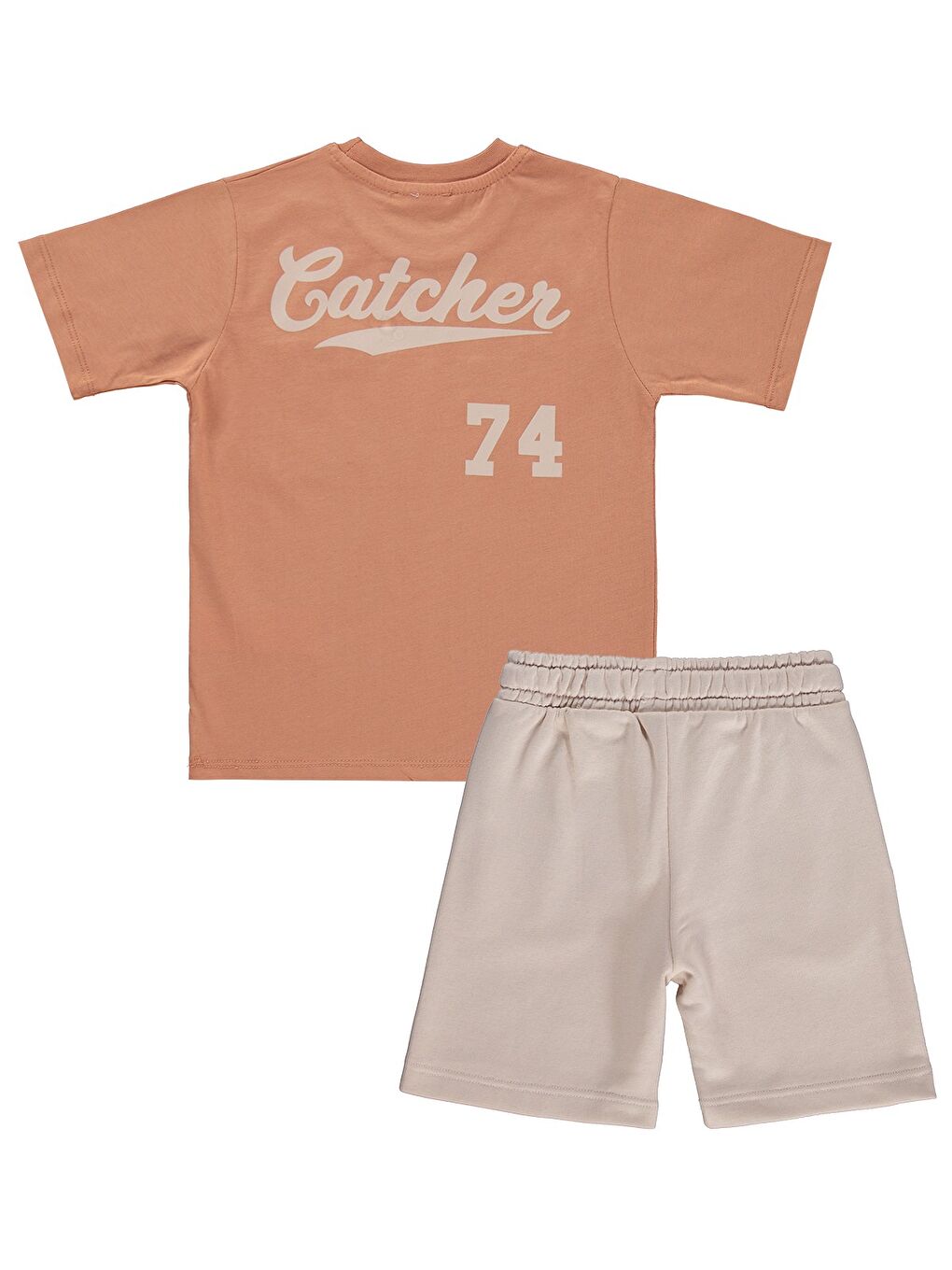 Kahverengi Boys Erkek Çocuk B 74 Baskılı 2-5 Yaş Takım - Turuncu-2