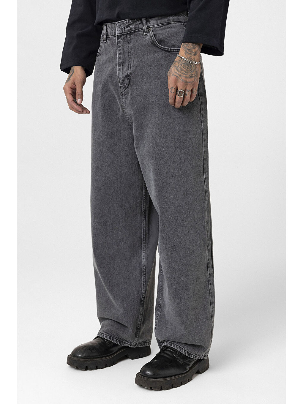 VAMOSCLO Kahverengi Super Baggy Fit Erkek Jean - 2