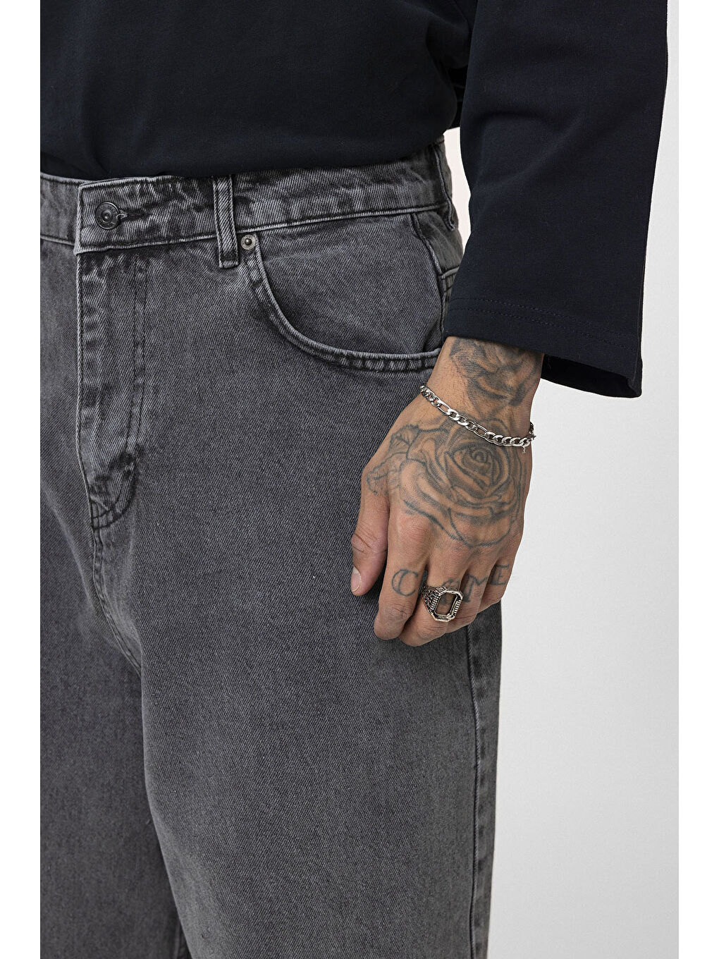 VAMOSCLO Kahverengi Super Baggy Fit Erkek Jean - 3