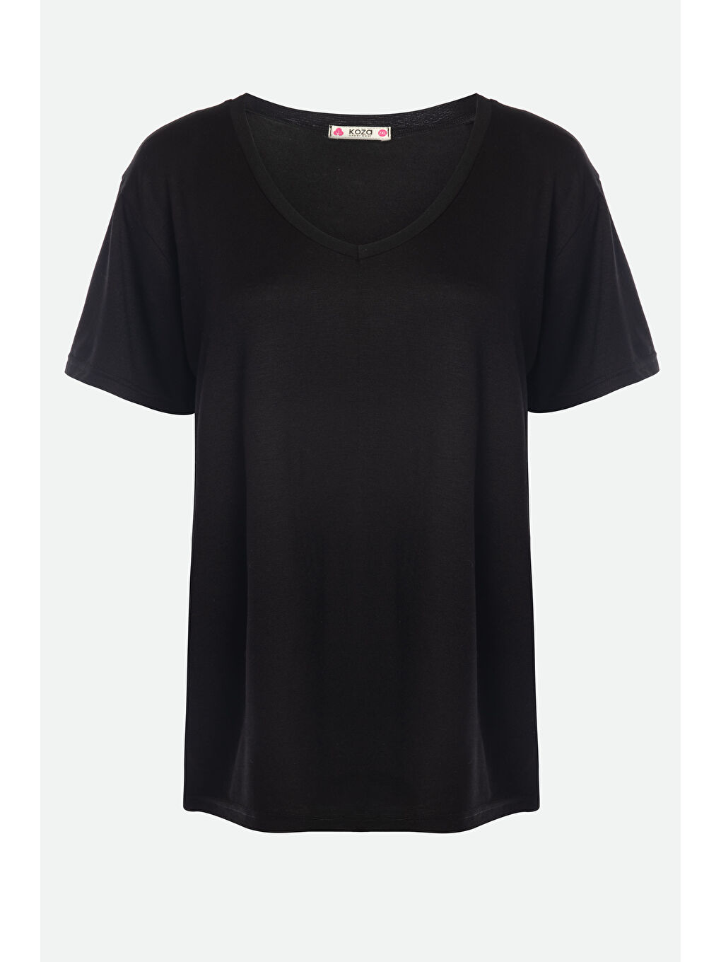 Siyah Kadın Viskon V Yaka Kısa Kollu Curve Pijama Takımı-1