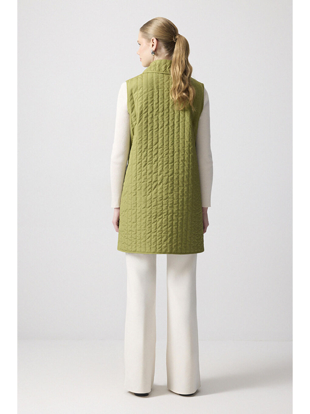 Haki Kapitone İnce Yelek-3