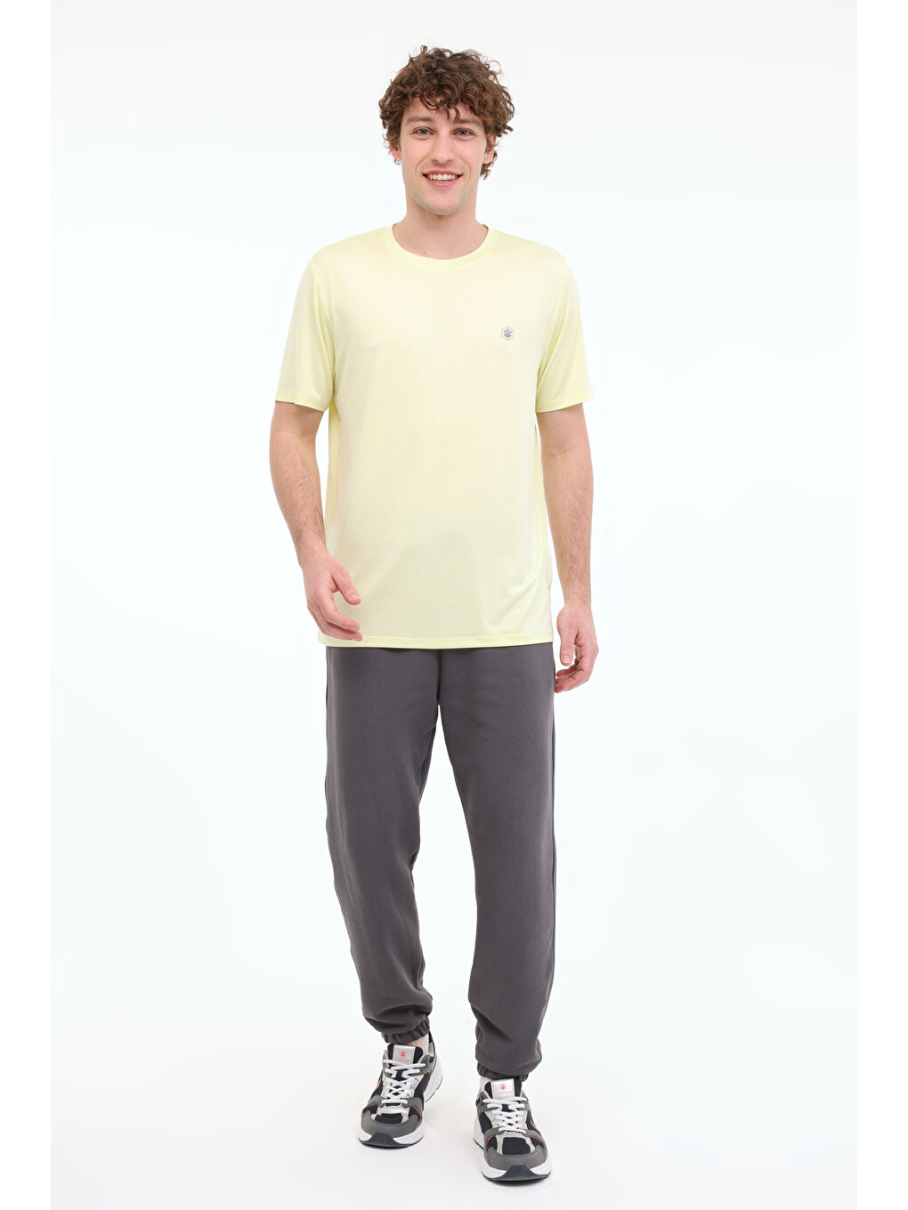 Sarı ML TED 11C-PRF3006 5FX LIME MULINE Erkek Kısa Kol T-Shirt-2