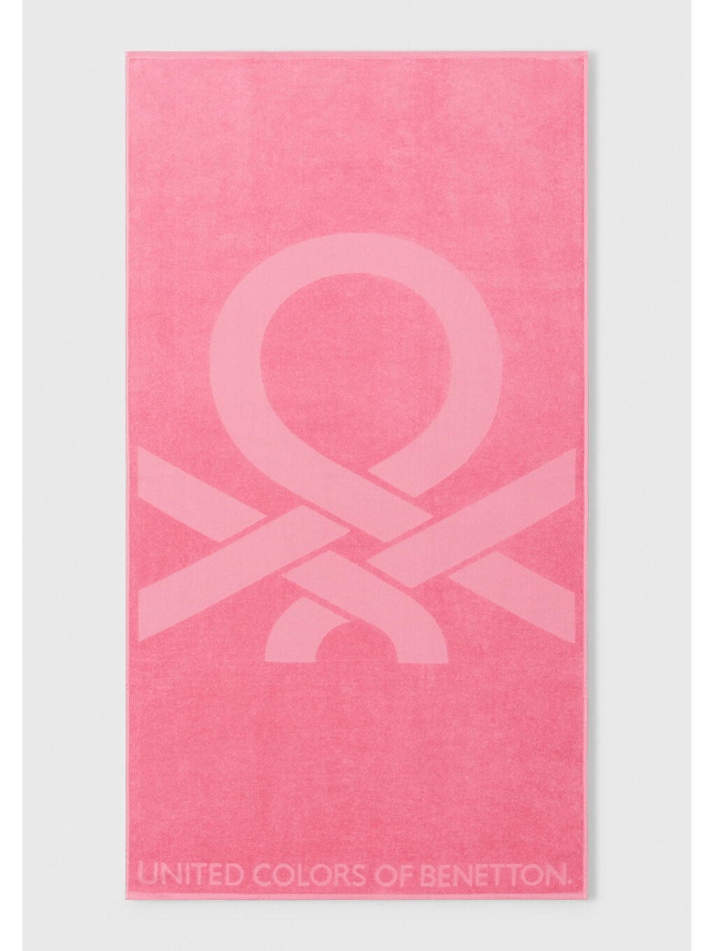 Unisex Pembe %100 Pamuk Logolu Plaj Havlusu