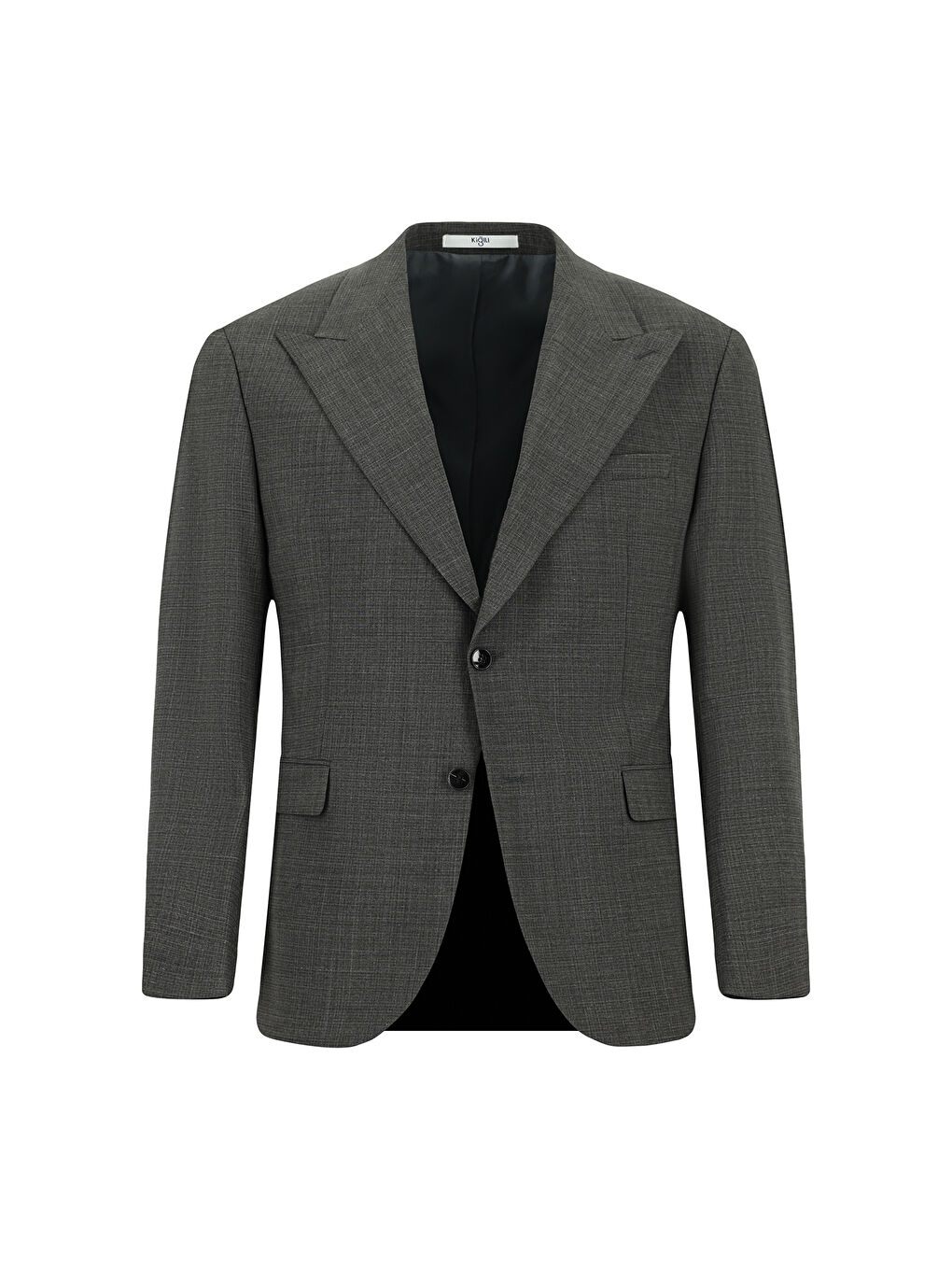 Antrasit Regular Fit Yünlü Kuşgözü Takım Elbise-1