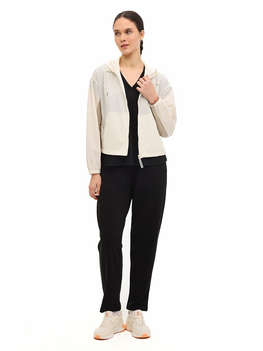 Bej WL 8LOREN 6FX Ekru Kadın Yağmurluk-2