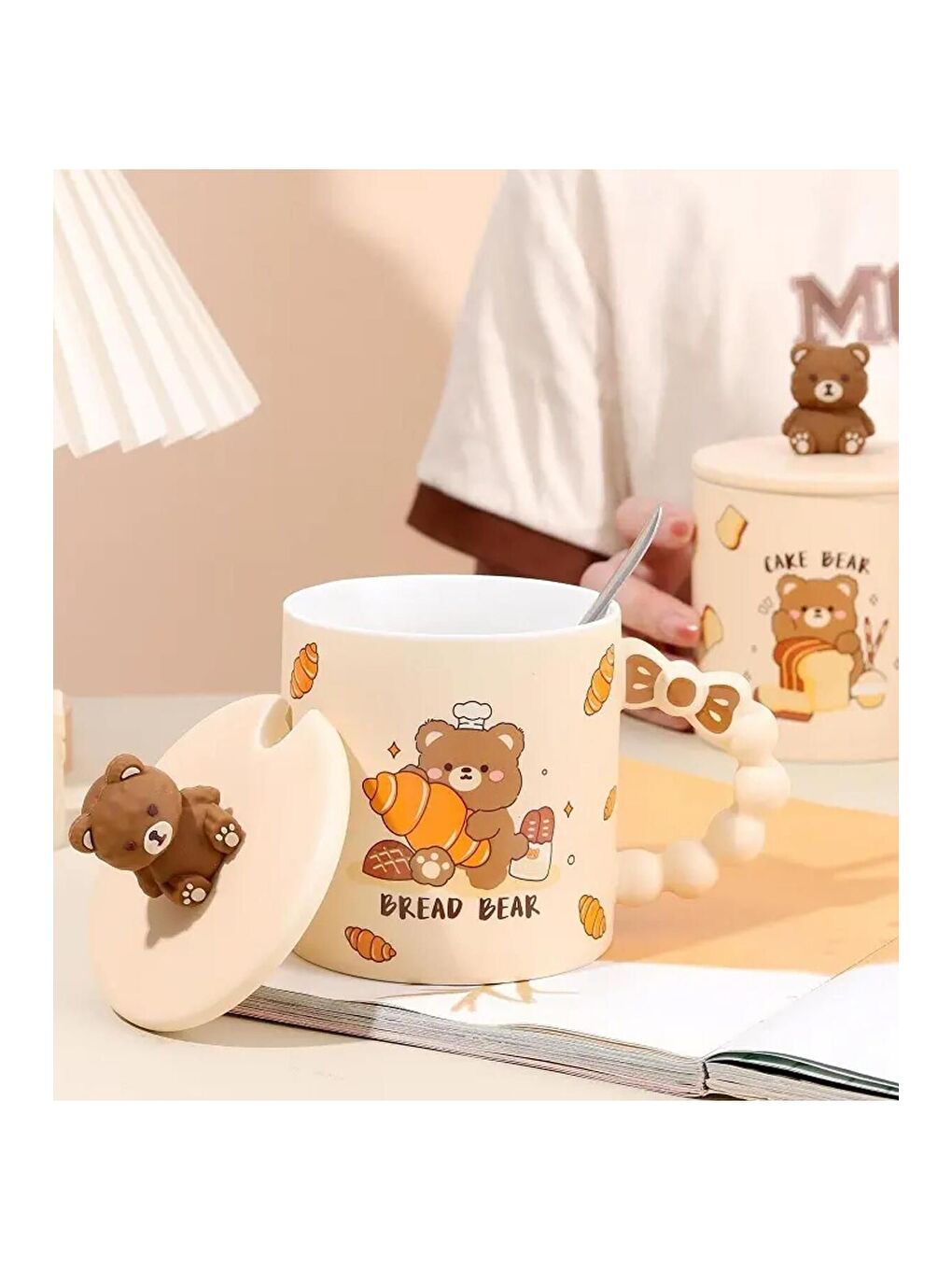 Karışık Ayıcık Desenli Eğlenceli Seramik Kupa-1