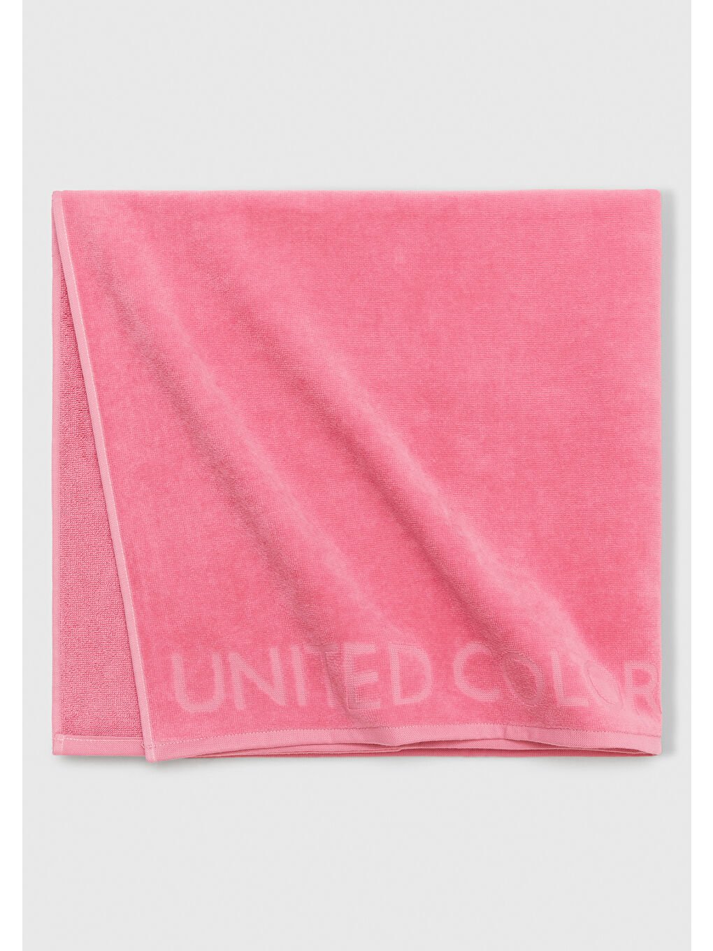 Unisex Pembe %100 Pamuk Logolu Plaj Havlusu-2