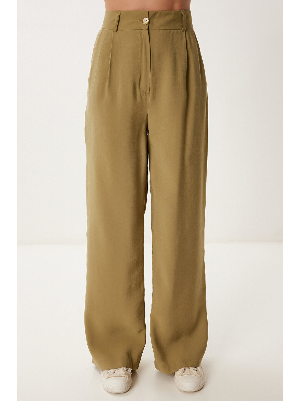 Yeşil Modal Bluz Pantolon Takım ZEYTİN YEŞİLİ LBV0069-3