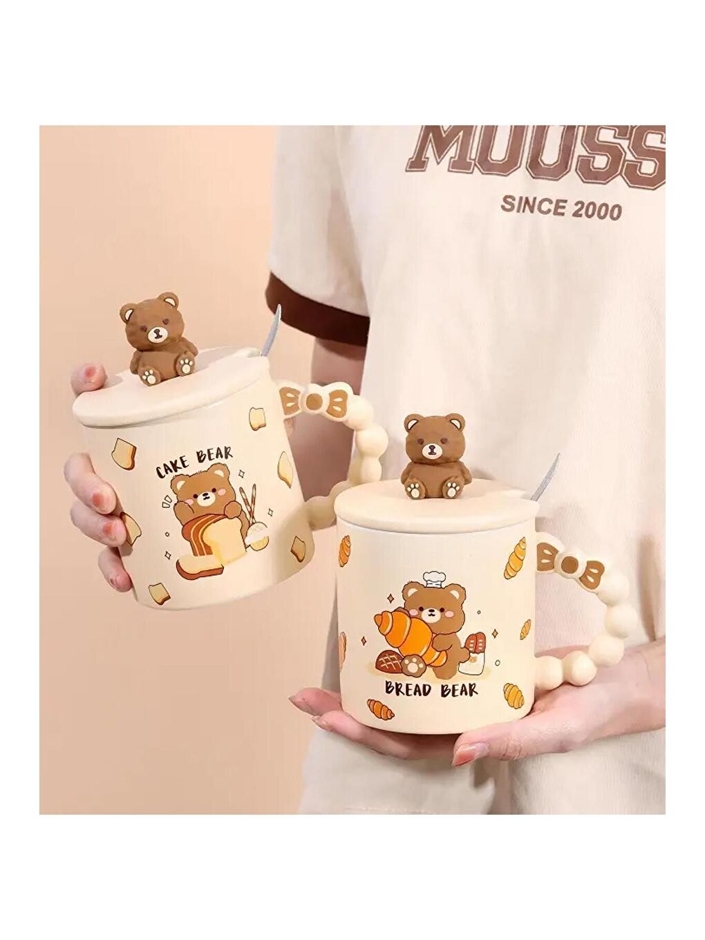 Karışık Ayıcık Desenli Eğlenceli Seramik Kupa-3