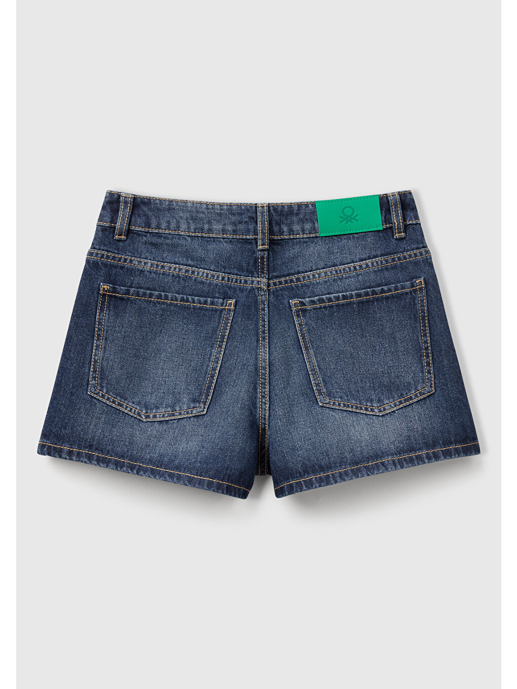 Kadın Koyu Mavi %100 Pamuk 5 Cepli Denim Şort-1