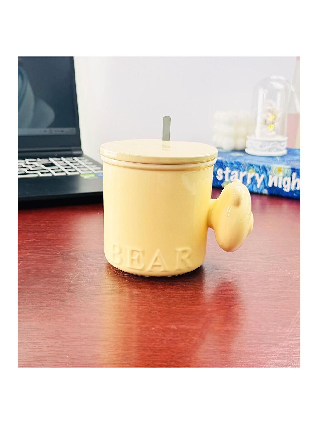 Karışık Sevimli Ayı Kulplu Seramik Kupa-2