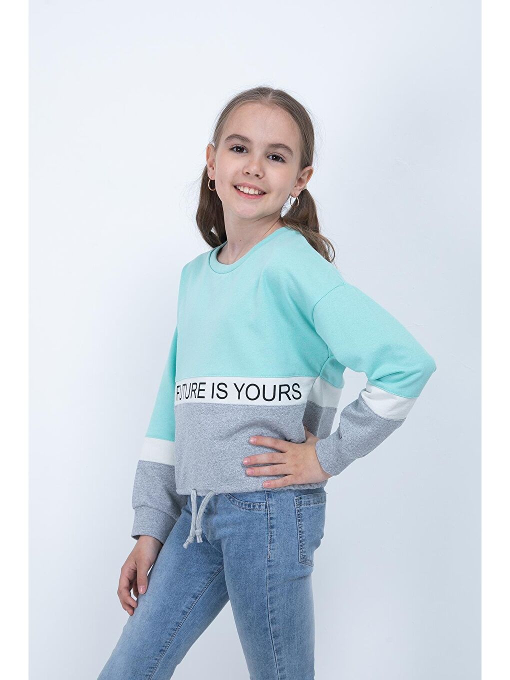 ZEYLAND Yeşil Kız Çocuk Baskılı Sweatshirt