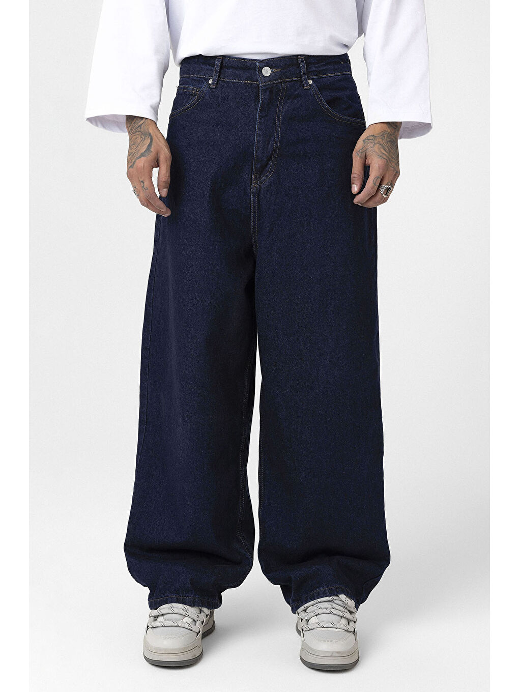 VAMOSCLO Mavi Super Baggy Fit Erkek Jean - 1