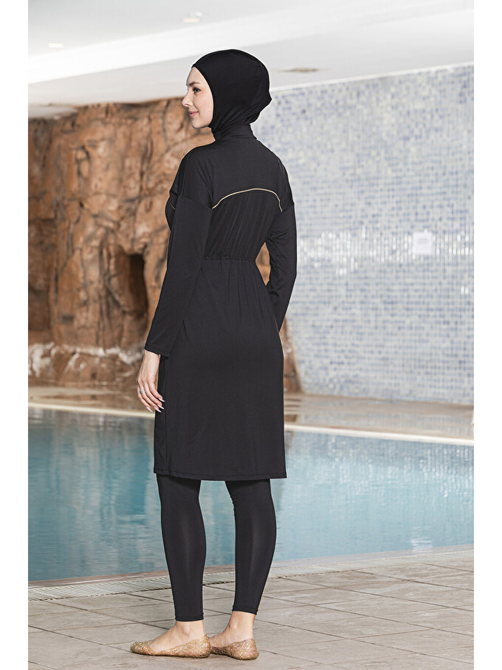 Elastanlı Tam Kapalı Tesettür Mayo 1266 01 Siyah-2