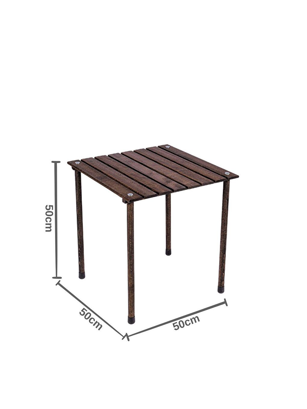 Bag The Joy Turuncu Ahşap Katlanır Antrasit - Turuncu Masa Sandalye Seti  50*50*50cm - 1