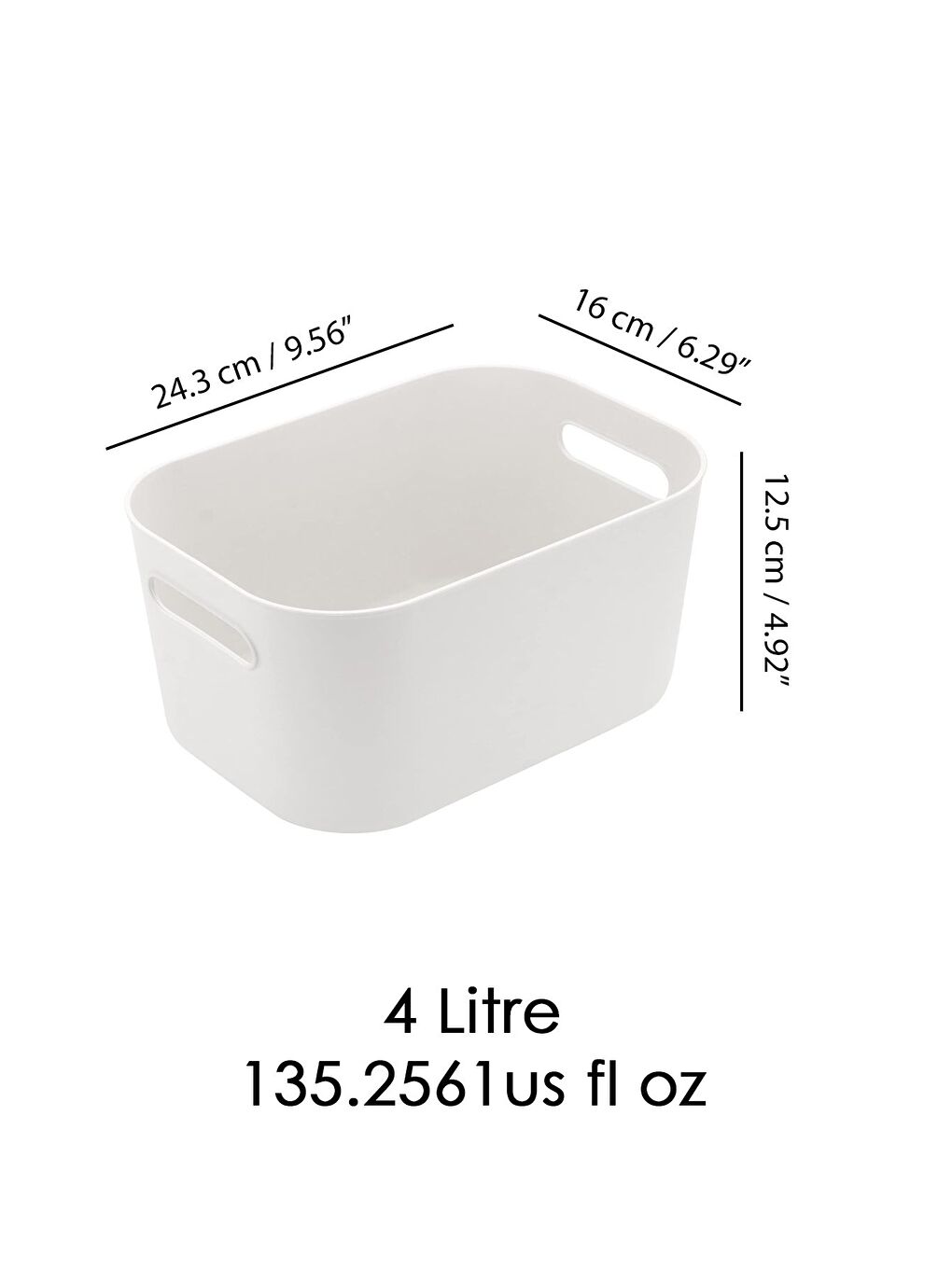 4'lü Buzdolabı Dolap İçi Düzenleyici Organizer Saklama Kabı Beyaz 4 x 4 Litre-5