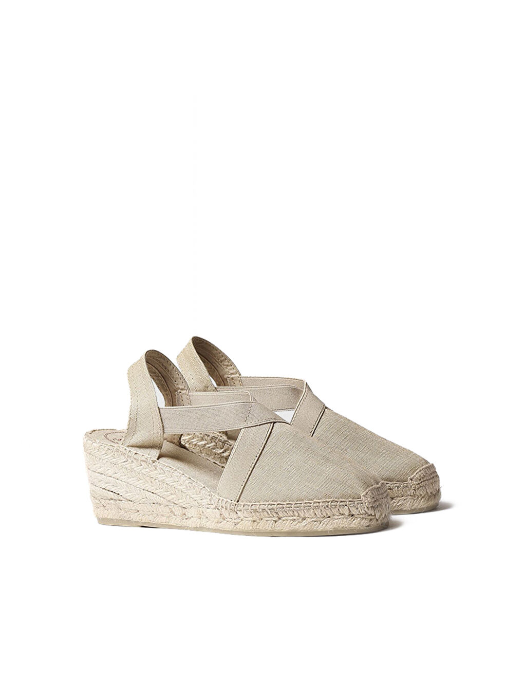 Gri Kadın Sandalet Ter Elastic Linen Stone (Pedra)-1