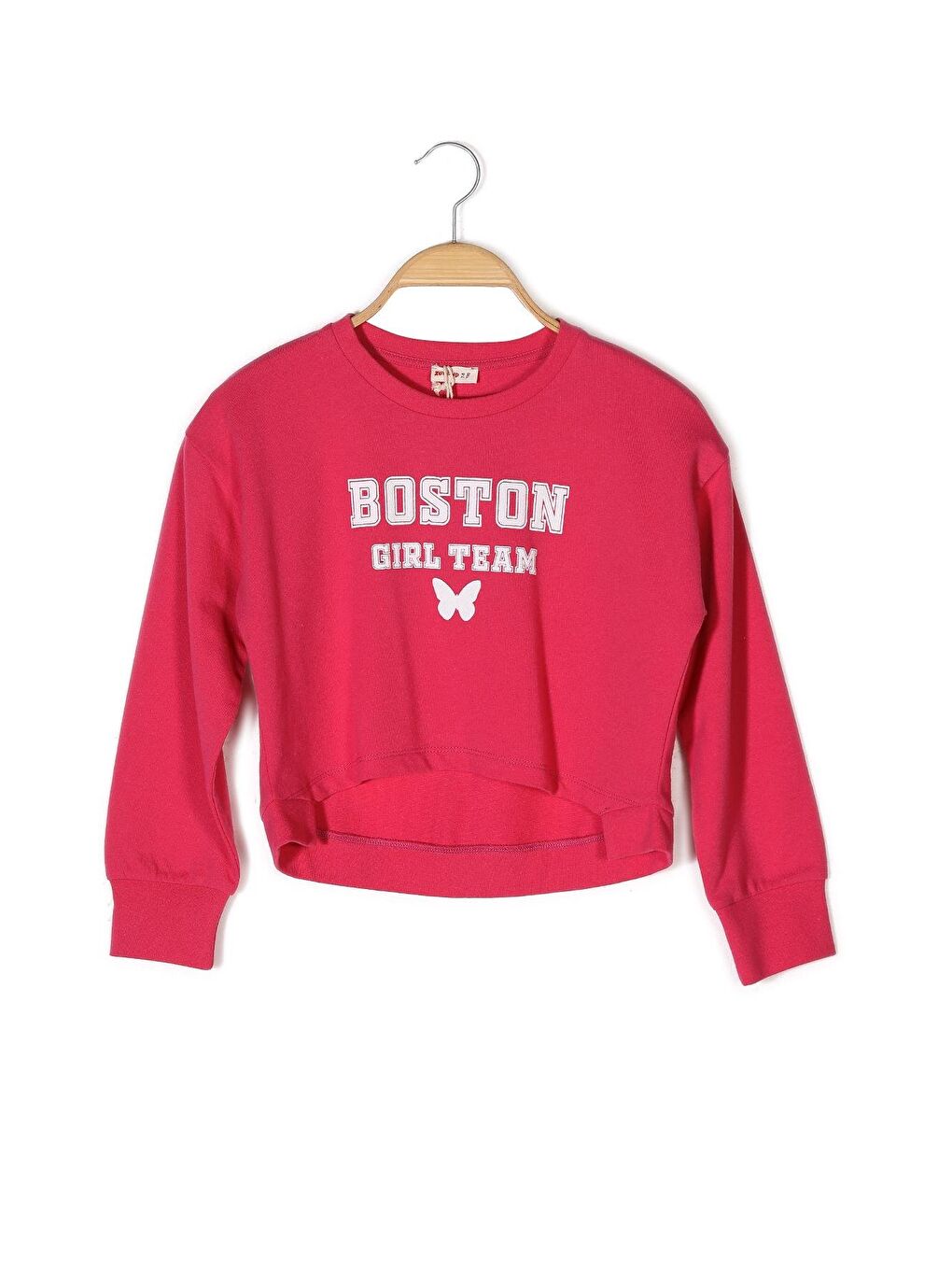 ZEYLAND Pembe Kız Çocuk Baskılı Crop Sweatshirt - 3