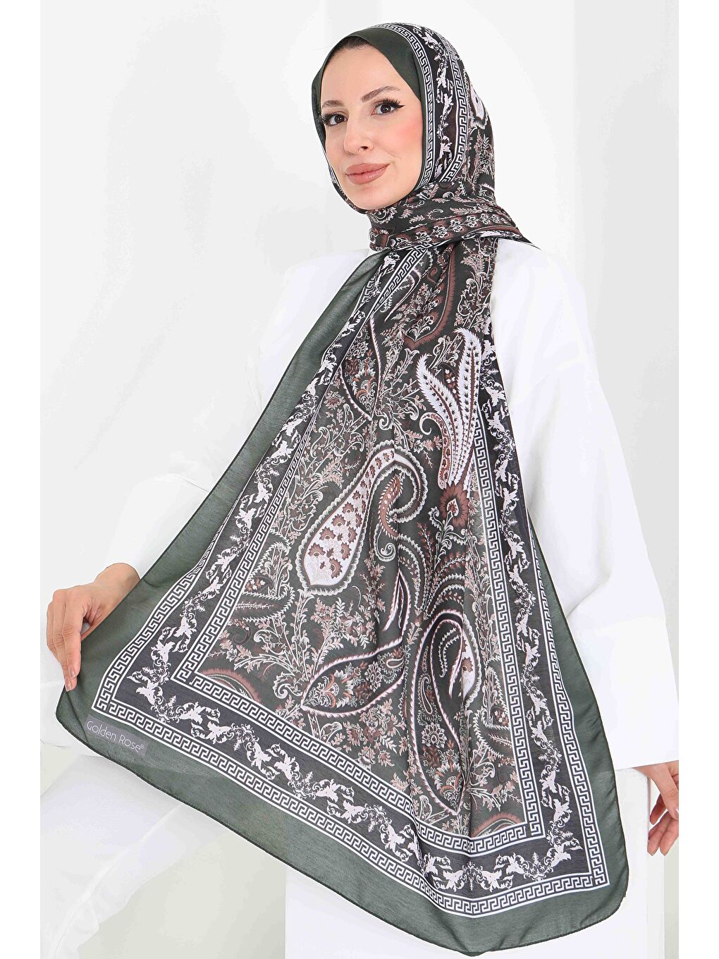 Etnika Soul Serisi Pamuk Şal Haki - 27856-HAKI