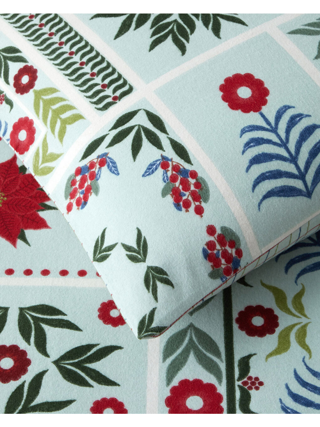 Winter Patch Flanel Çift Kişilik Nevresim Takımı 200x220 cm Açık Yeşil-3