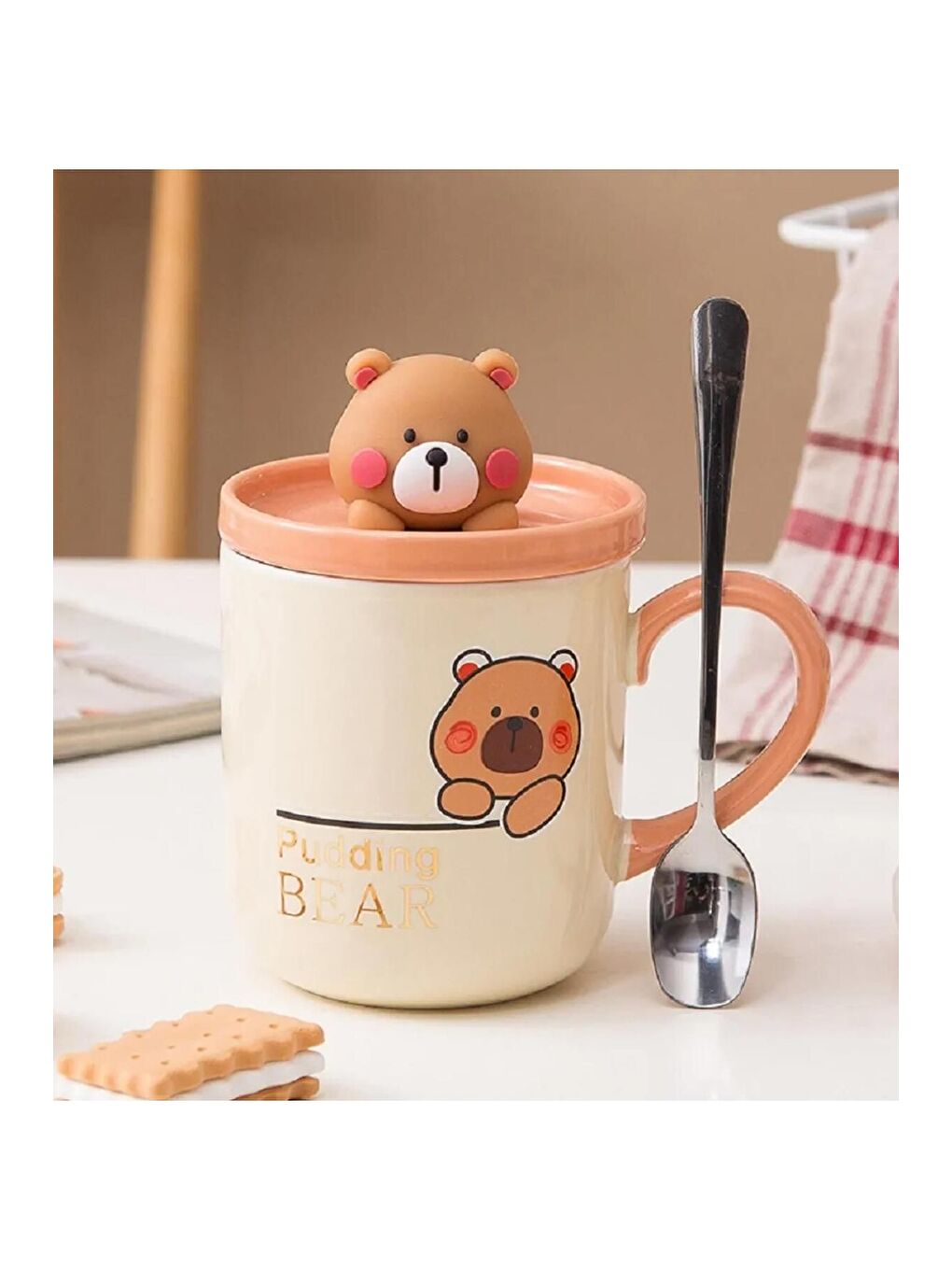 Karışık Ayıcık Figürlü Şirin Seramik Kupa-1