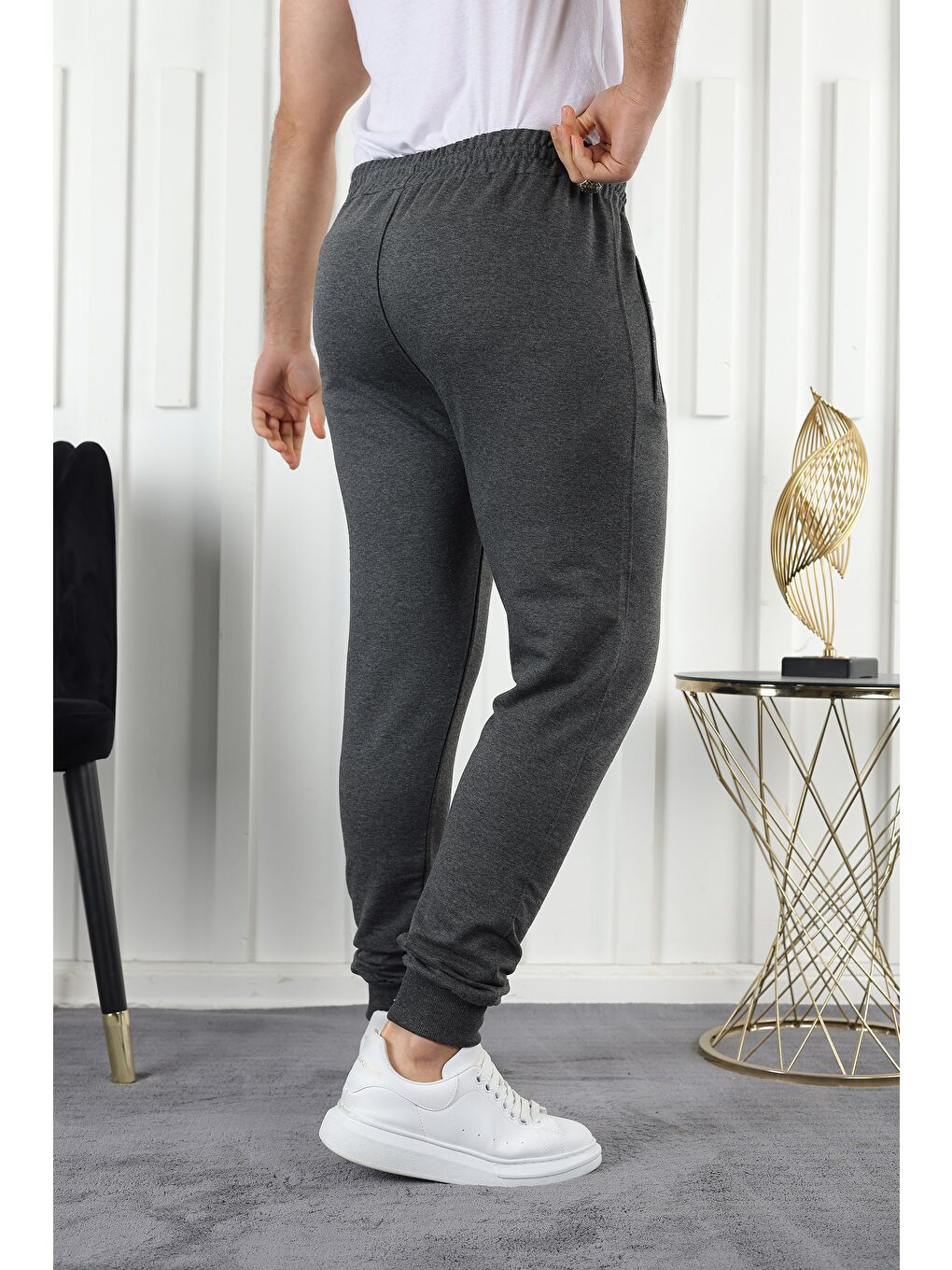 Gri Slim Fit Jogger Erkek Jogger Eşofman Altı-3