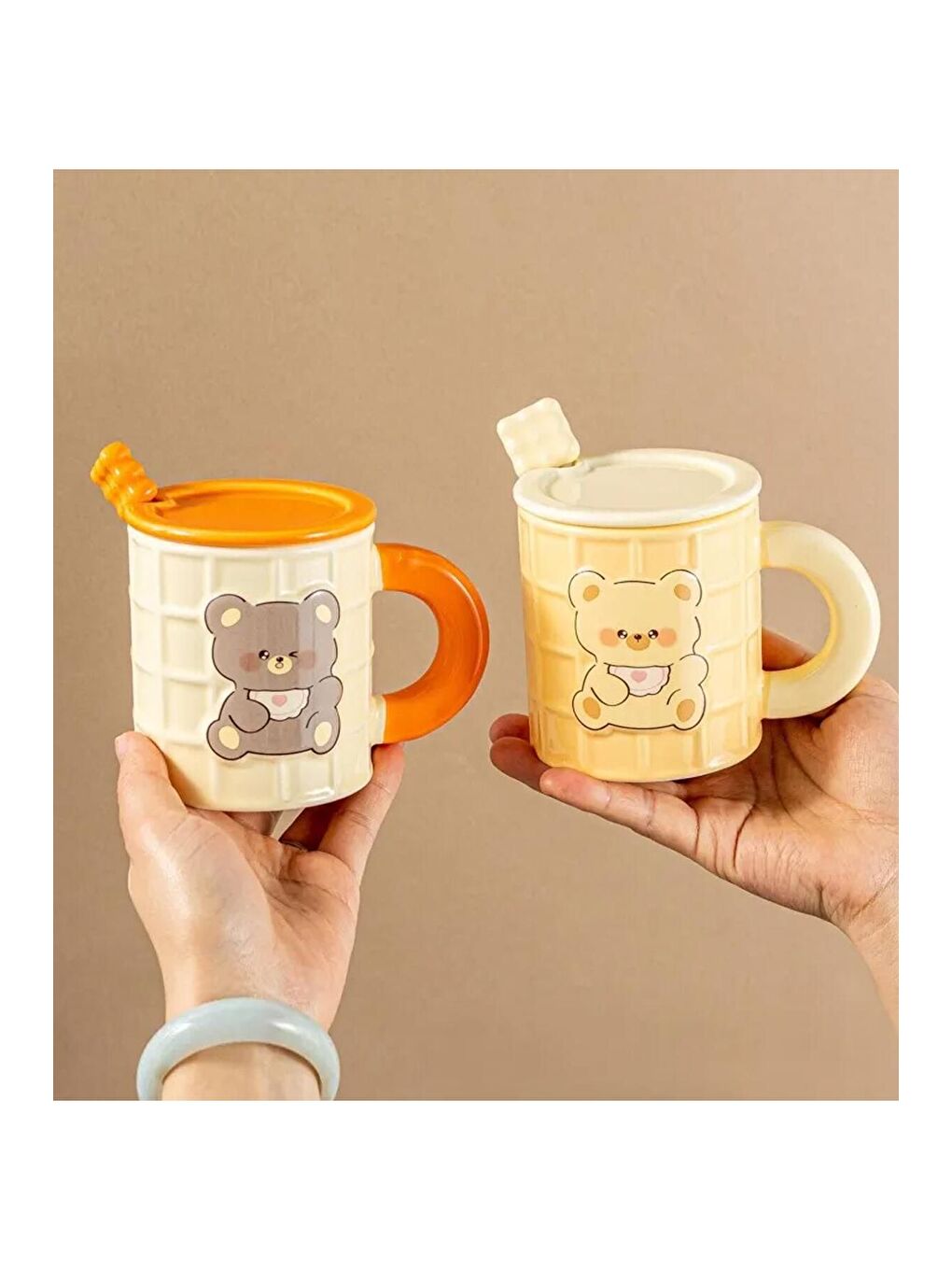 Karışık Ayıcık Temalı Renkli Seramik Kupa-5