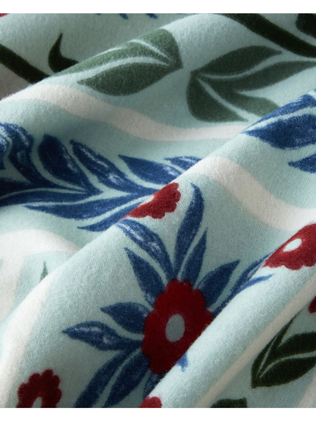 Winter Patch Flanel Çift Kişilik Nevresim Takımı 200x220 cm Açık Yeşil-4