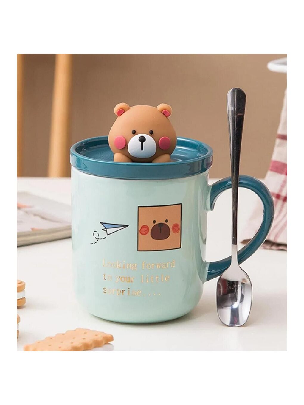 Karışık Ayıcık Figürlü Şirin Seramik Kupa-2