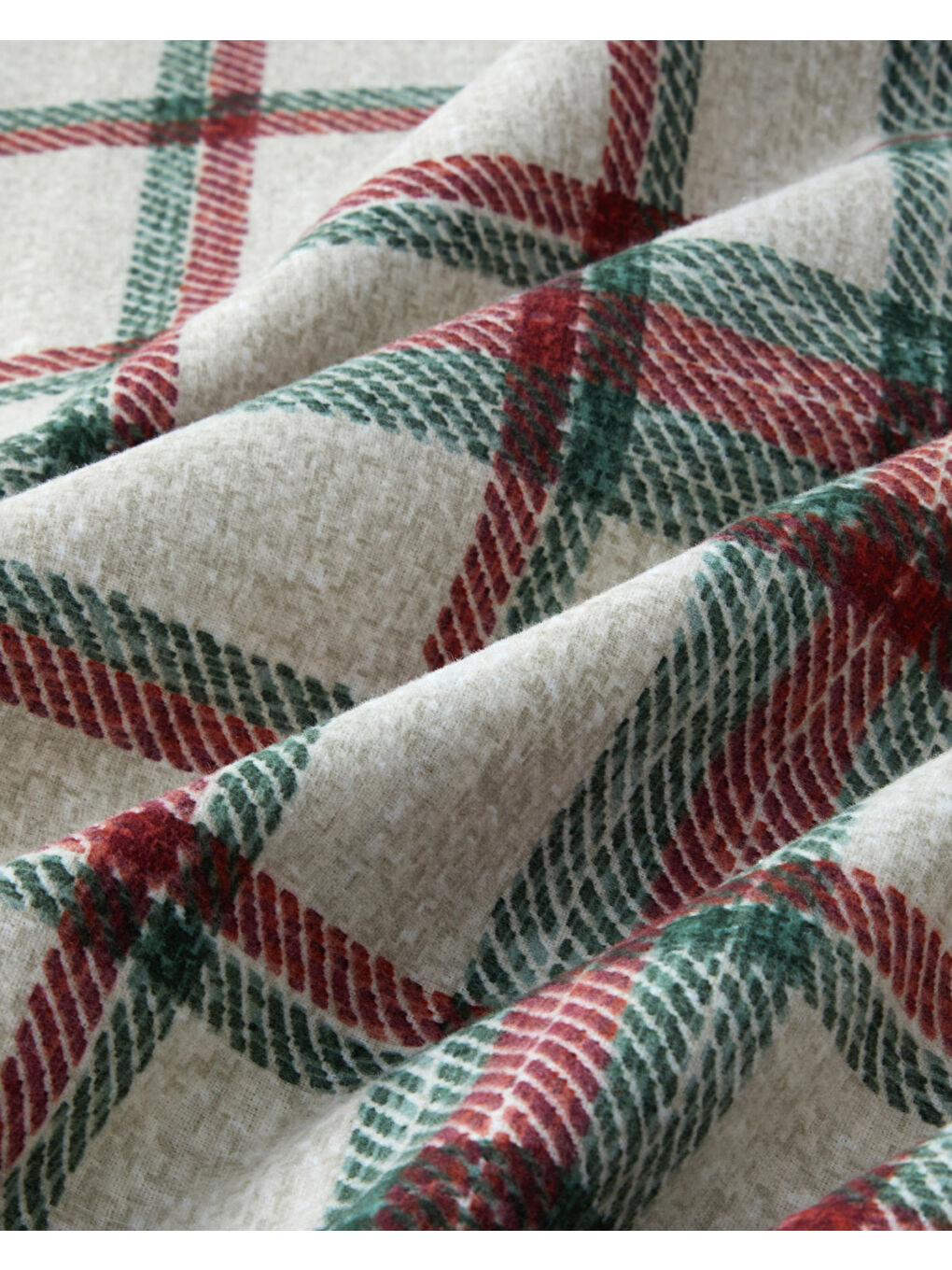Winter Check Flanel Çift Kişilik Nevresim Takımı 200x220 cm Yeşil – Kırmızı-5