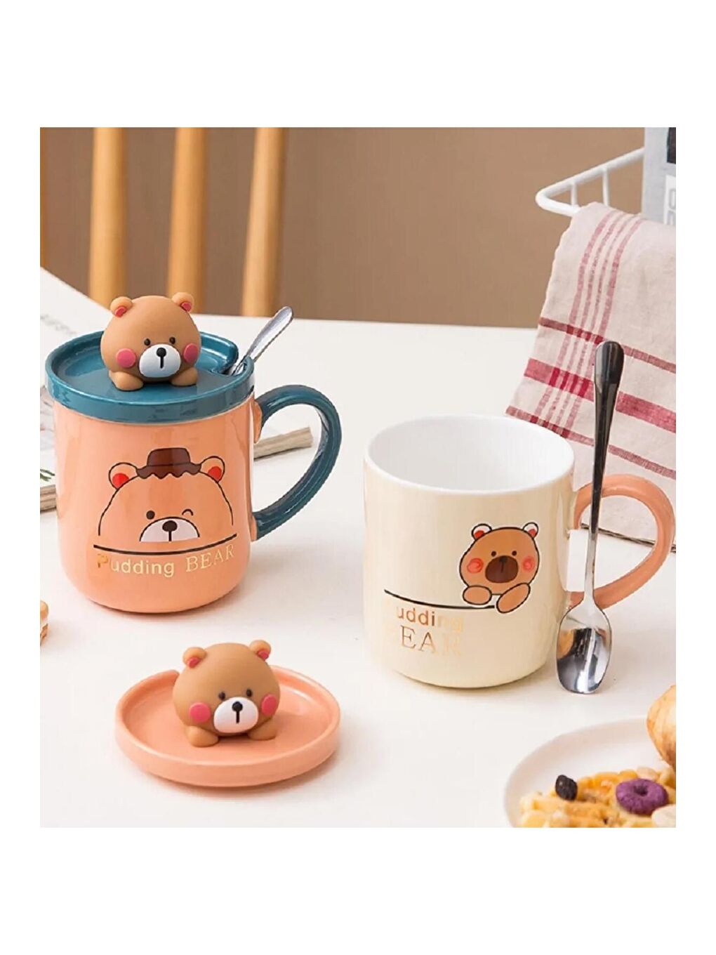 Karışık Ayıcık Figürlü Şirin Seramik Kupa-3