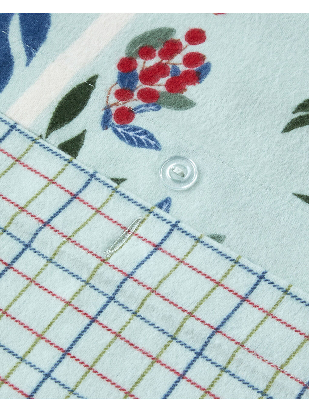 Winter Patch Flanel Çift Kişilik Nevresim Takımı 200x220 cm Açık Yeşil-6