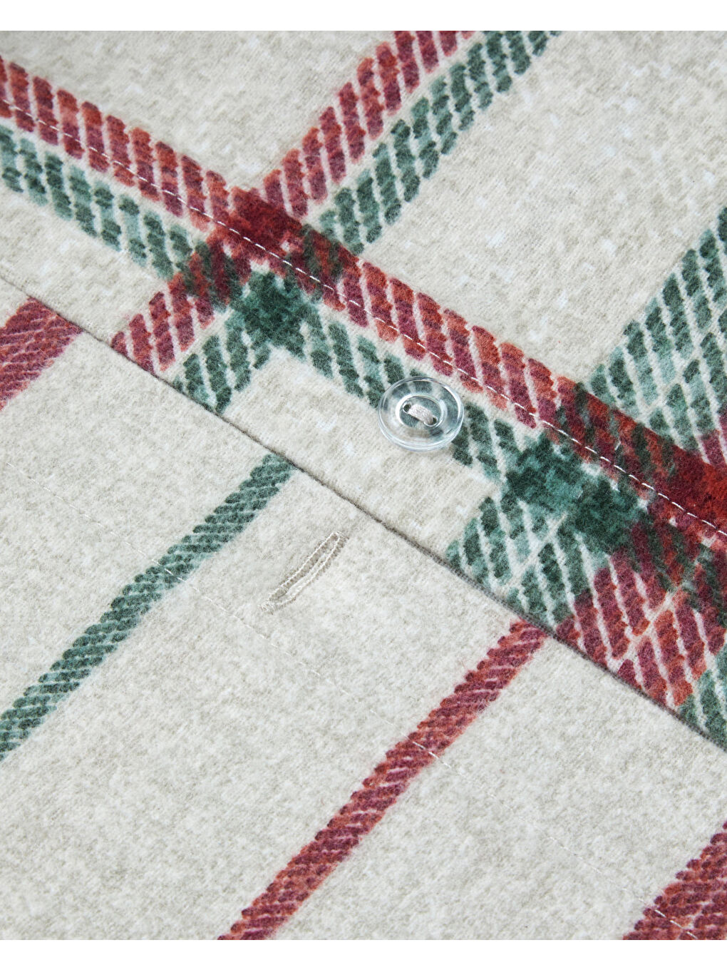 Winter Check Flanel Çift Kişilik Nevresim Takımı 200x220 cm Yeşil – Kırmızı-6