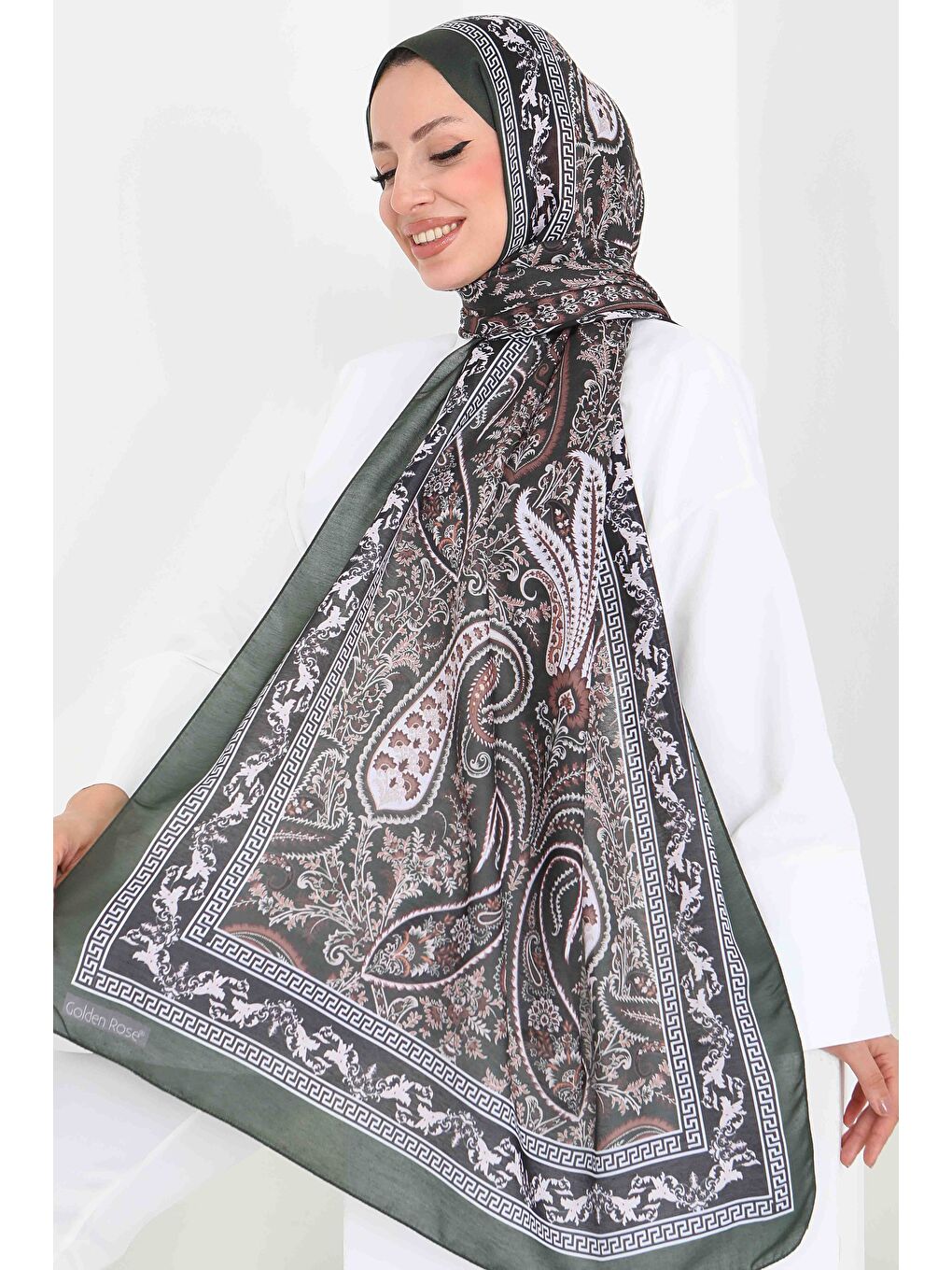 Etnika Soul Serisi Pamuk Şal Haki - 27856-HAKI-2