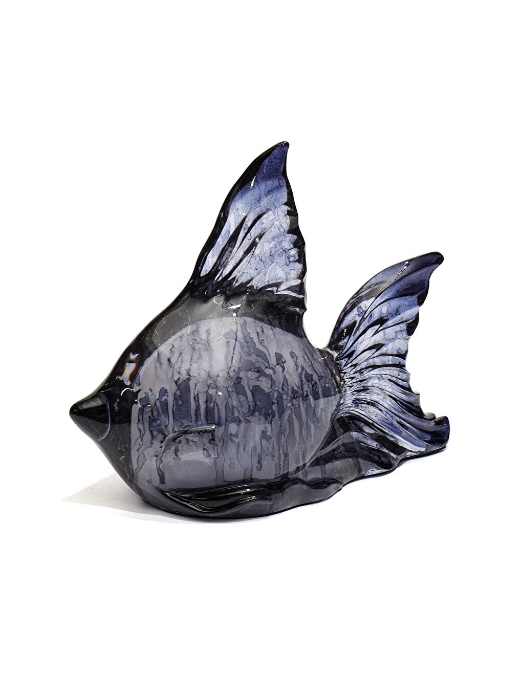 Dekoratif Ocean Art Siyah Balık Heykeli (23 cm)-2