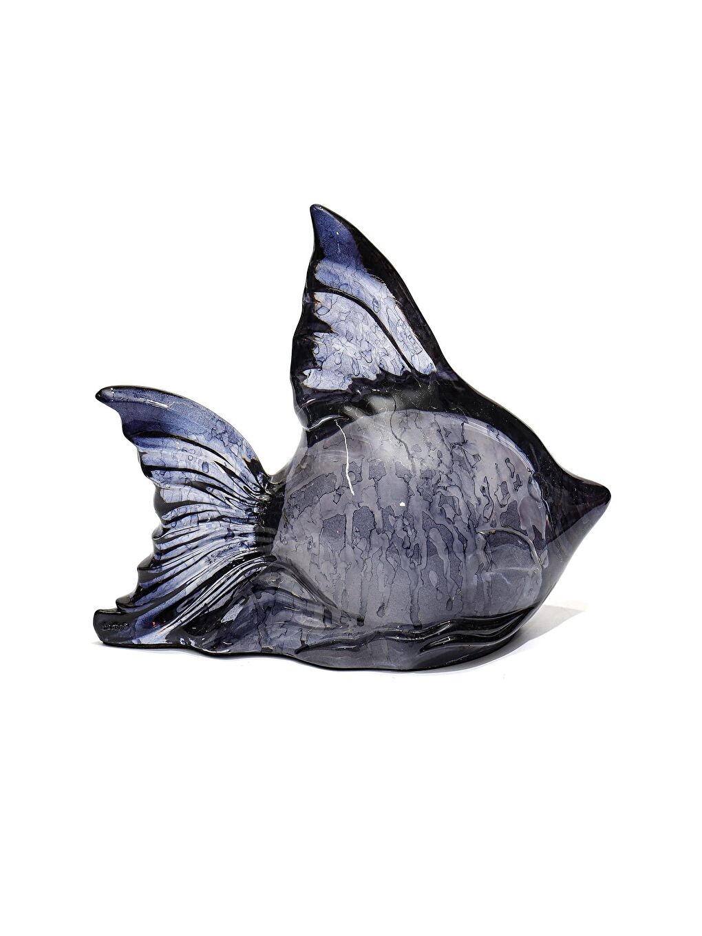 Dekoratif Ocean Art Siyah Balık Heykeli (23 cm)-3