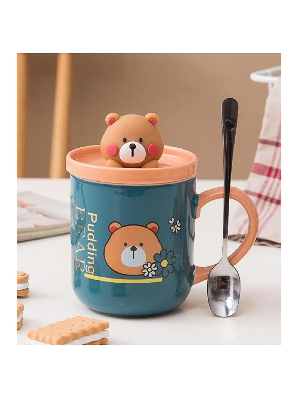 Karışık Ayıcık Figürlü Şirin Seramik Kupa-5