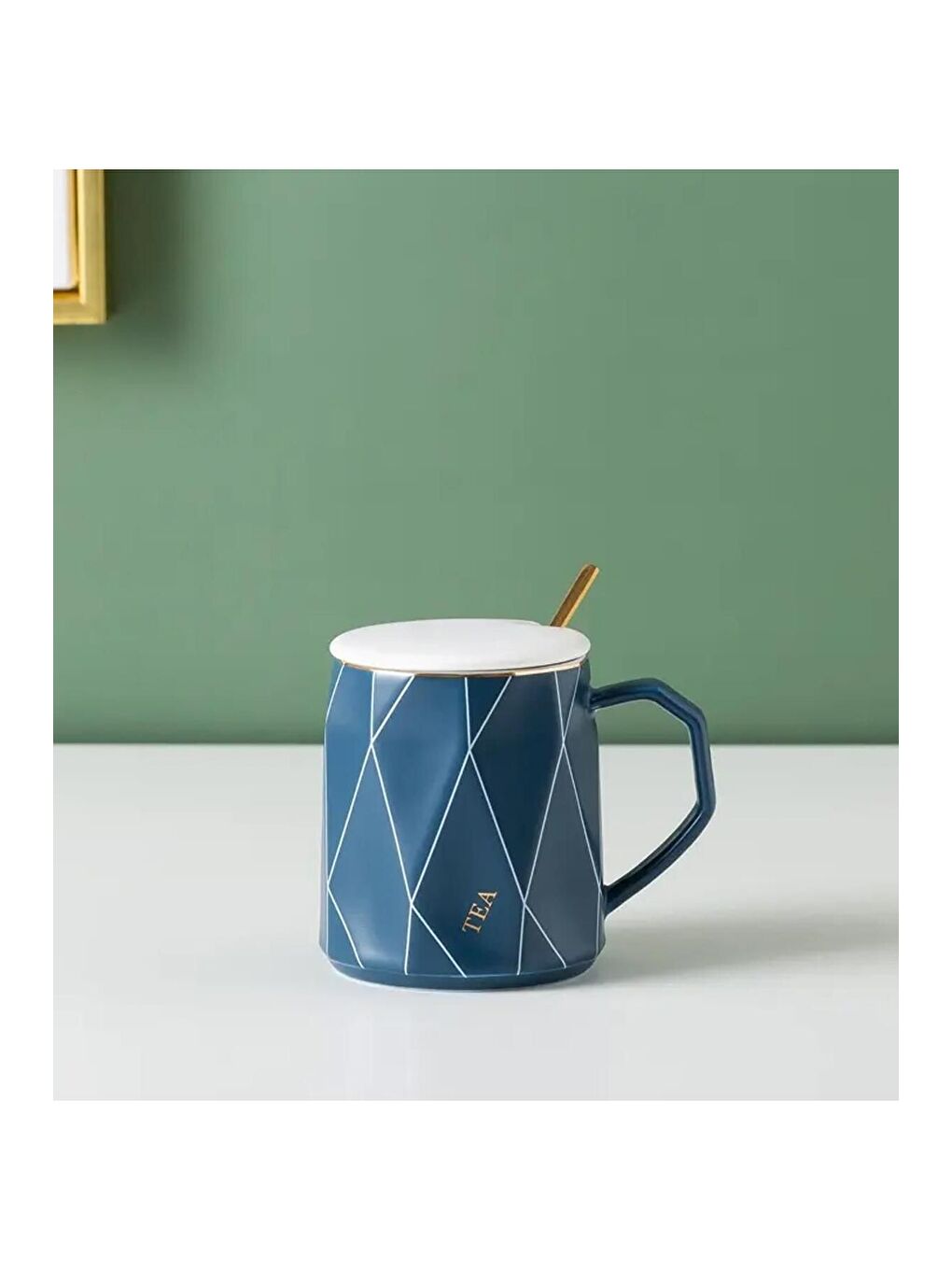 Karışık Geometrik Desenli Modern Seramik Kupa-1