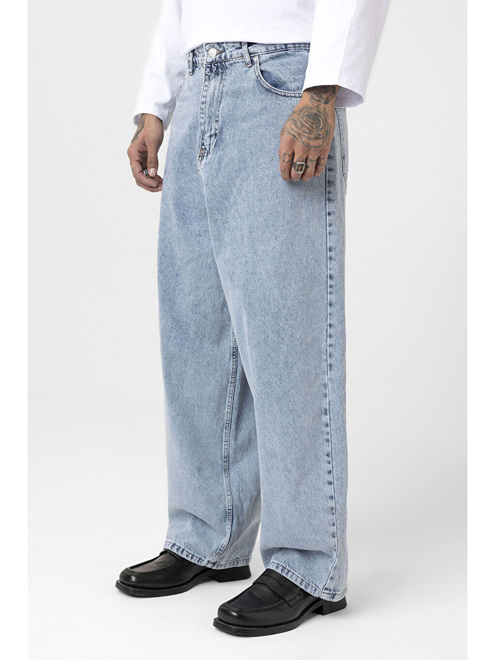 VAMOSCLO Mavi Super Baggy Fit Erkek Jean - 1