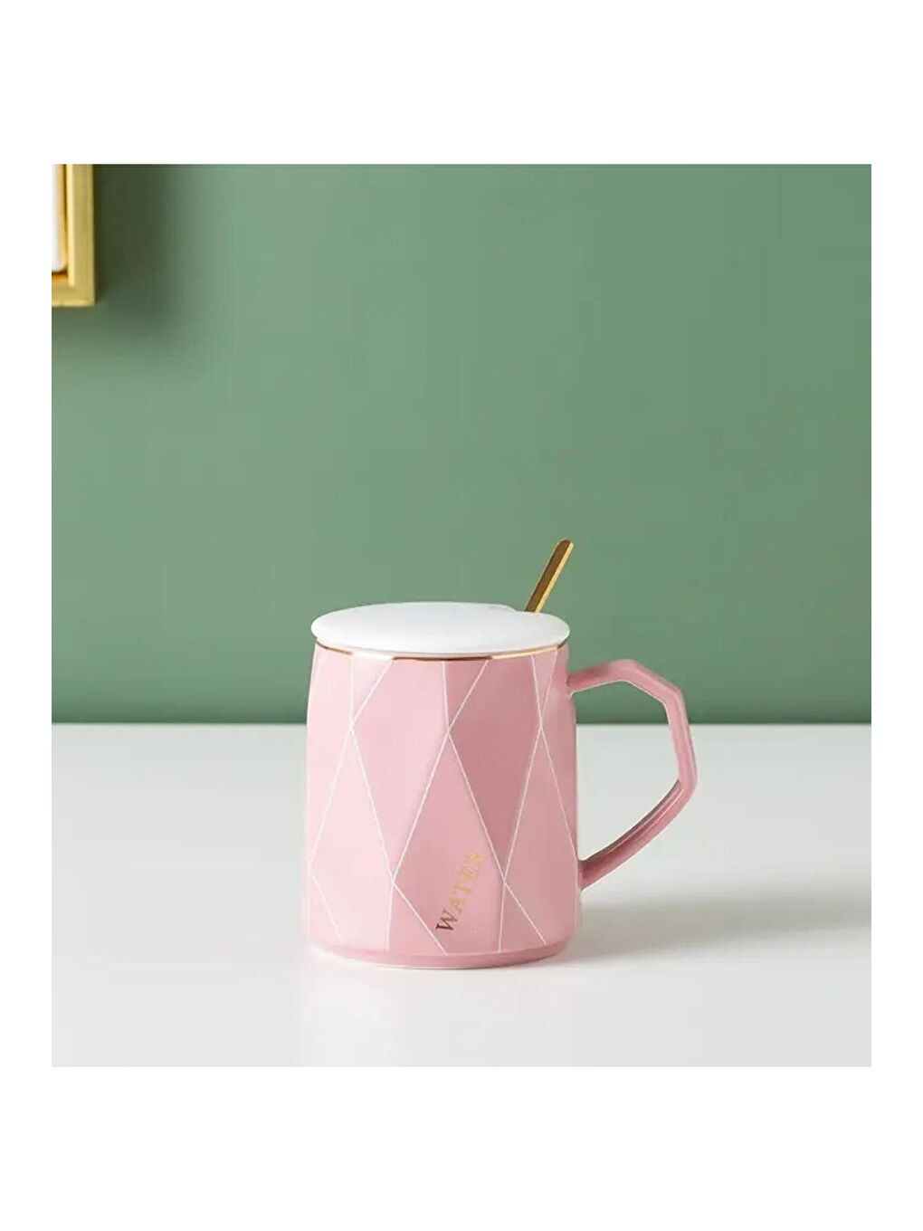 Karışık Geometrik Desenli Modern Seramik Kupa-2