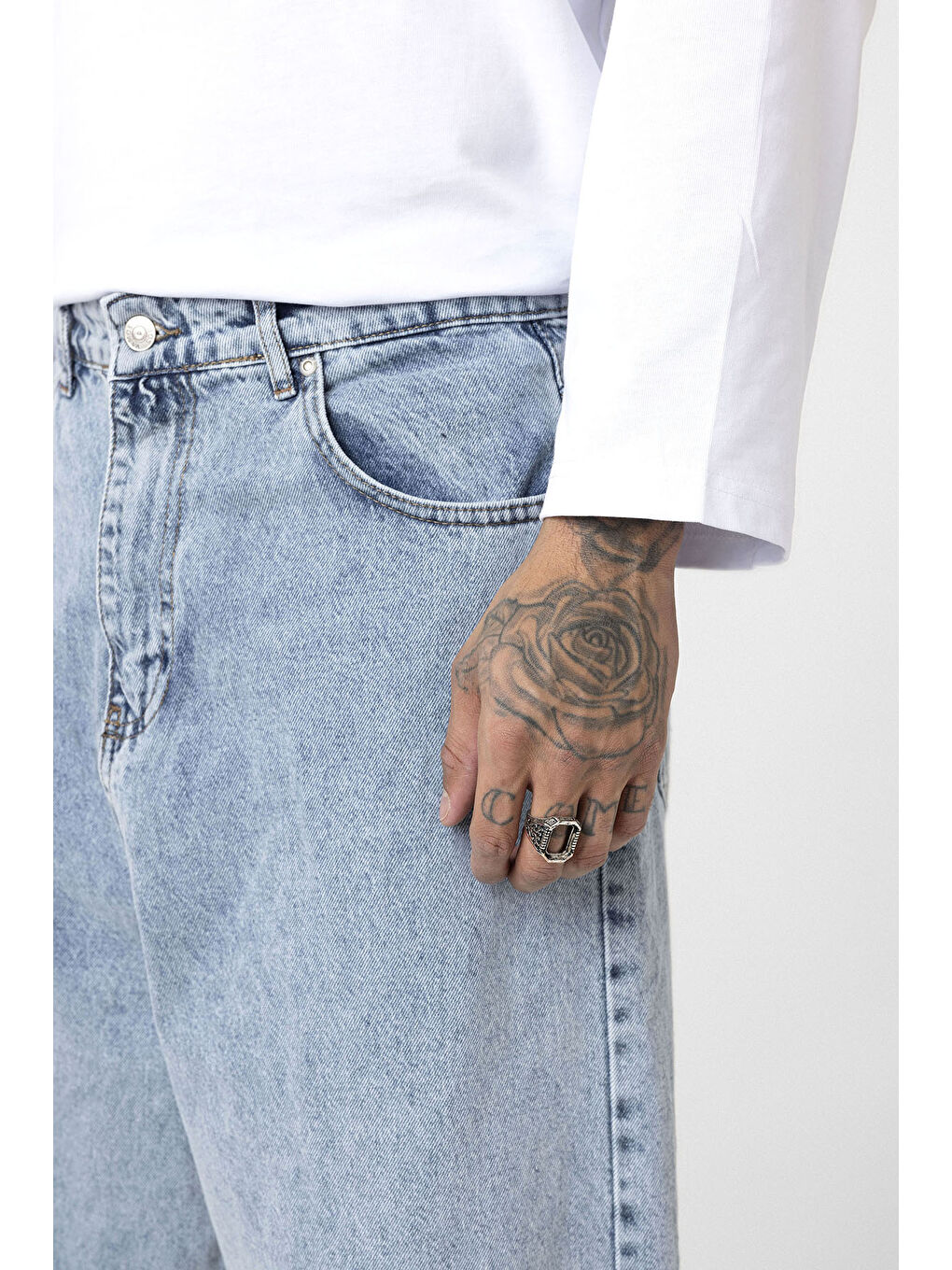 VAMOSCLO Mavi Super Baggy Fit Erkek Jean - 3