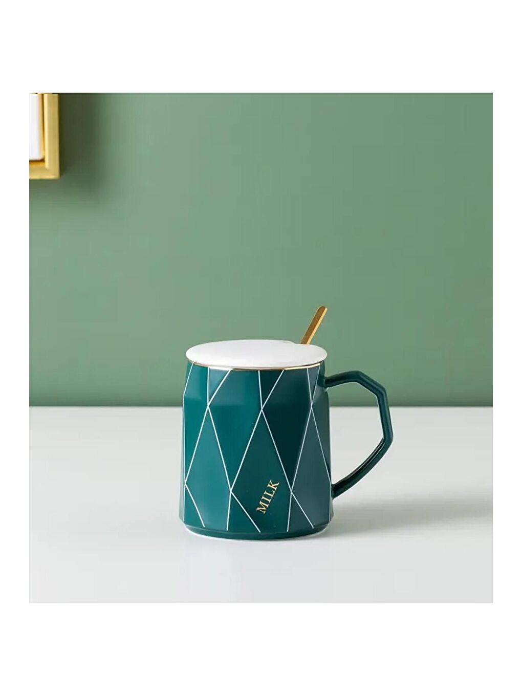 Karışık Geometrik Desenli Modern Seramik Kupa-3