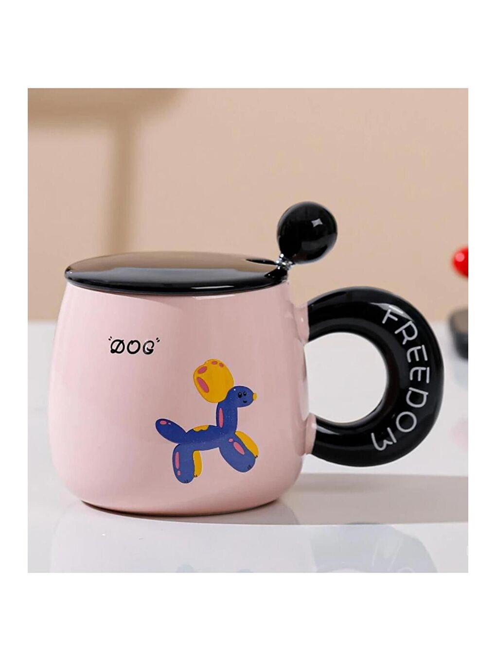 Karışık Şirin Kedi Köpek Kedi Temalı Seramik Kupa-2