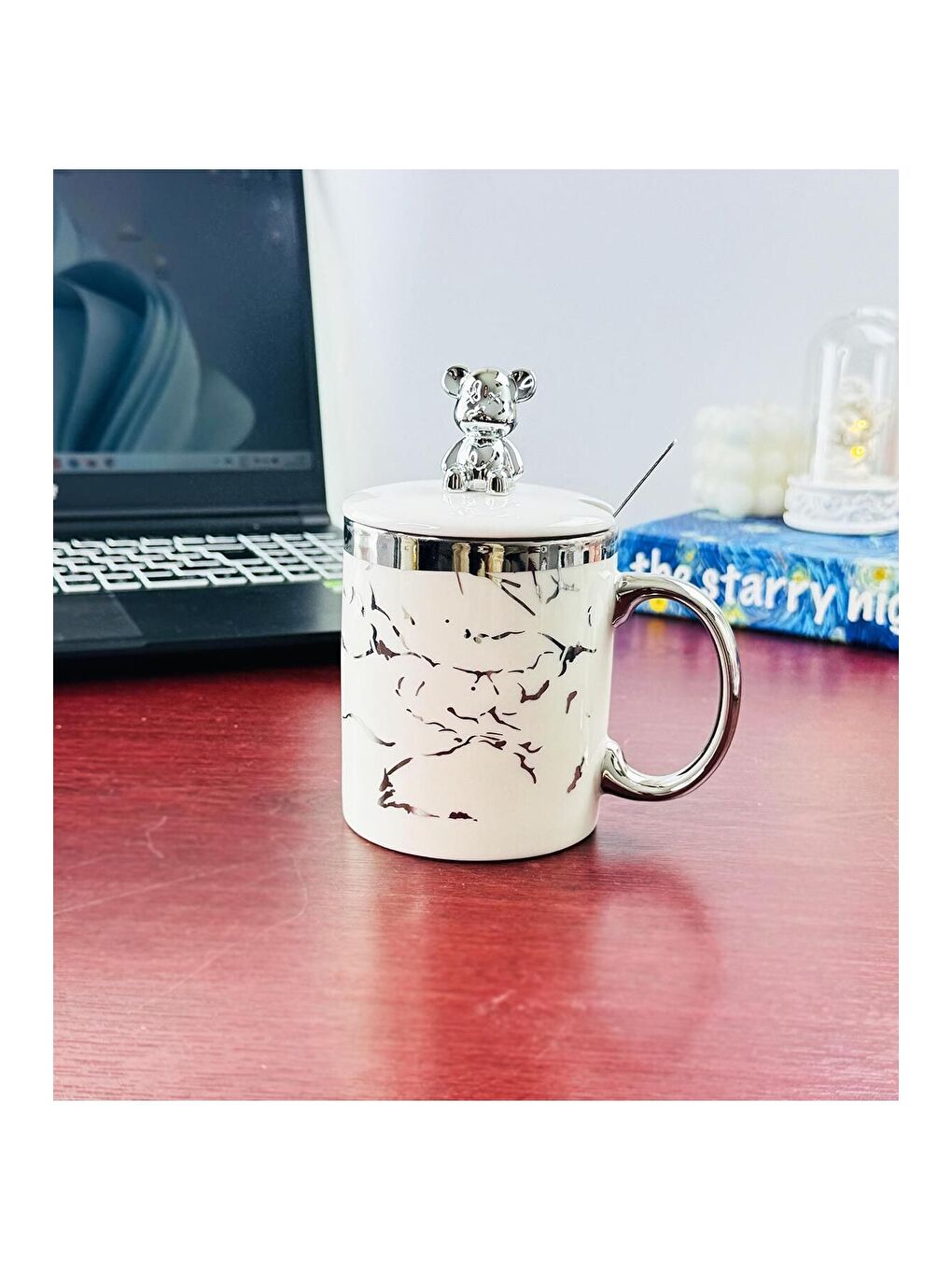 Karışık Figürlü Ve Mermer Desenli Seramik Kupa-1