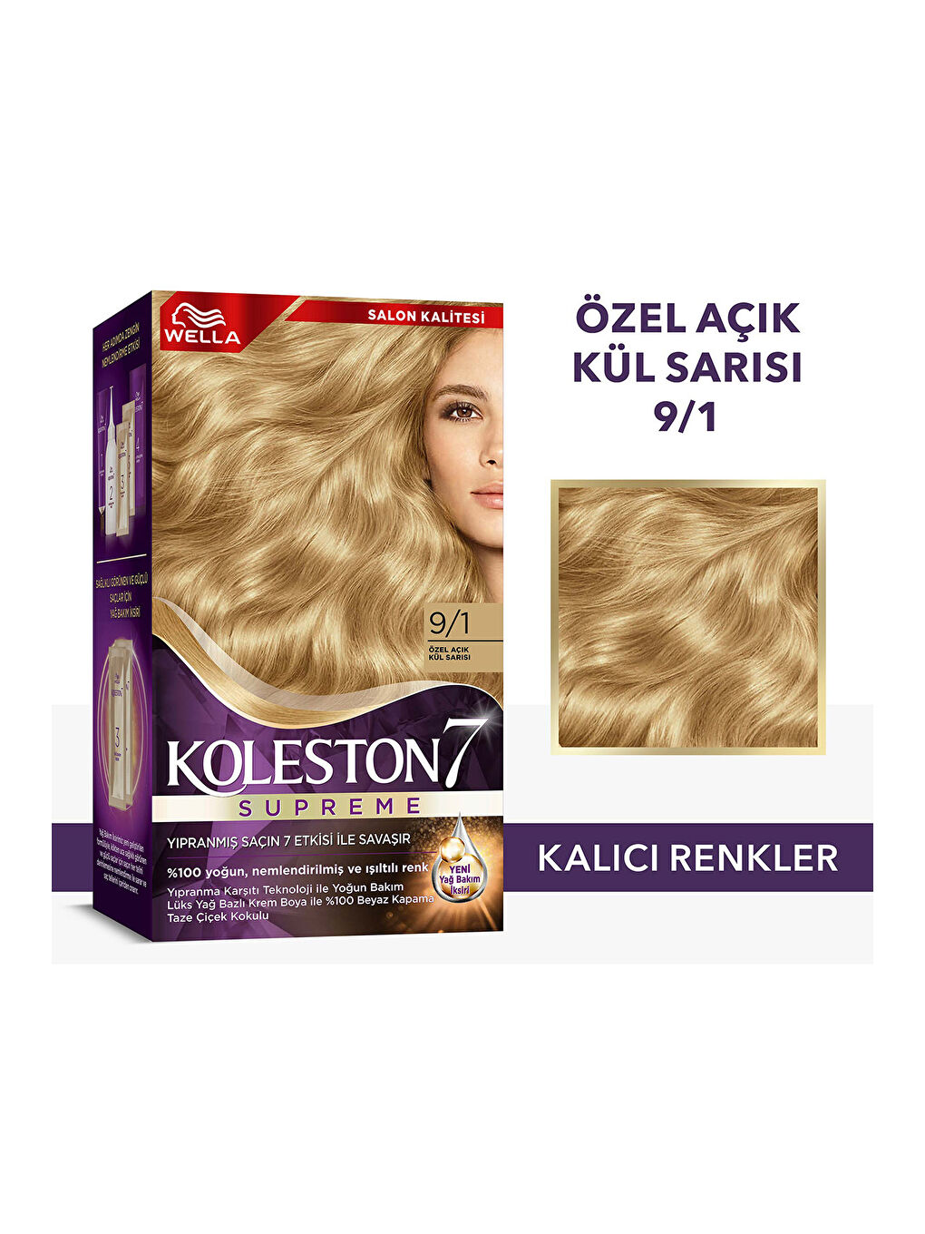 Wella Renksiz Koleston Supreme Saç Boyası 9/1 Özel Açık Kül Sarısı