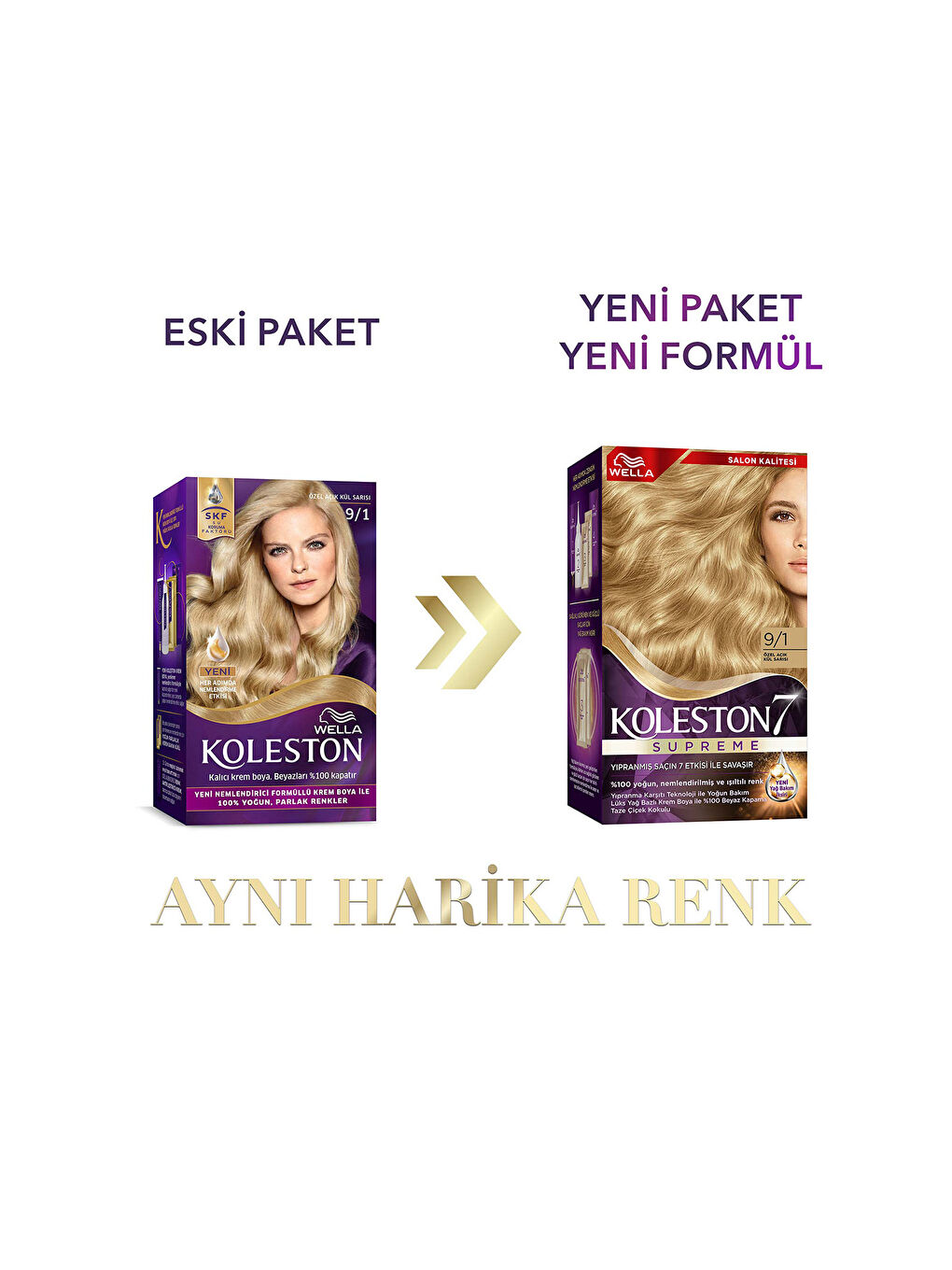 Wella Renksiz Koleston Supreme Saç Boyası 9/1 Özel Açık Kül Sarısı - 1