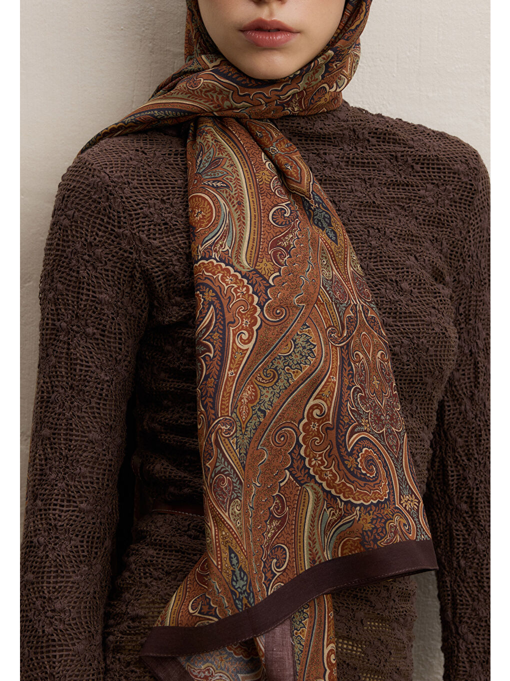 Kahverengi Ember Desen Şal Kiremit-1