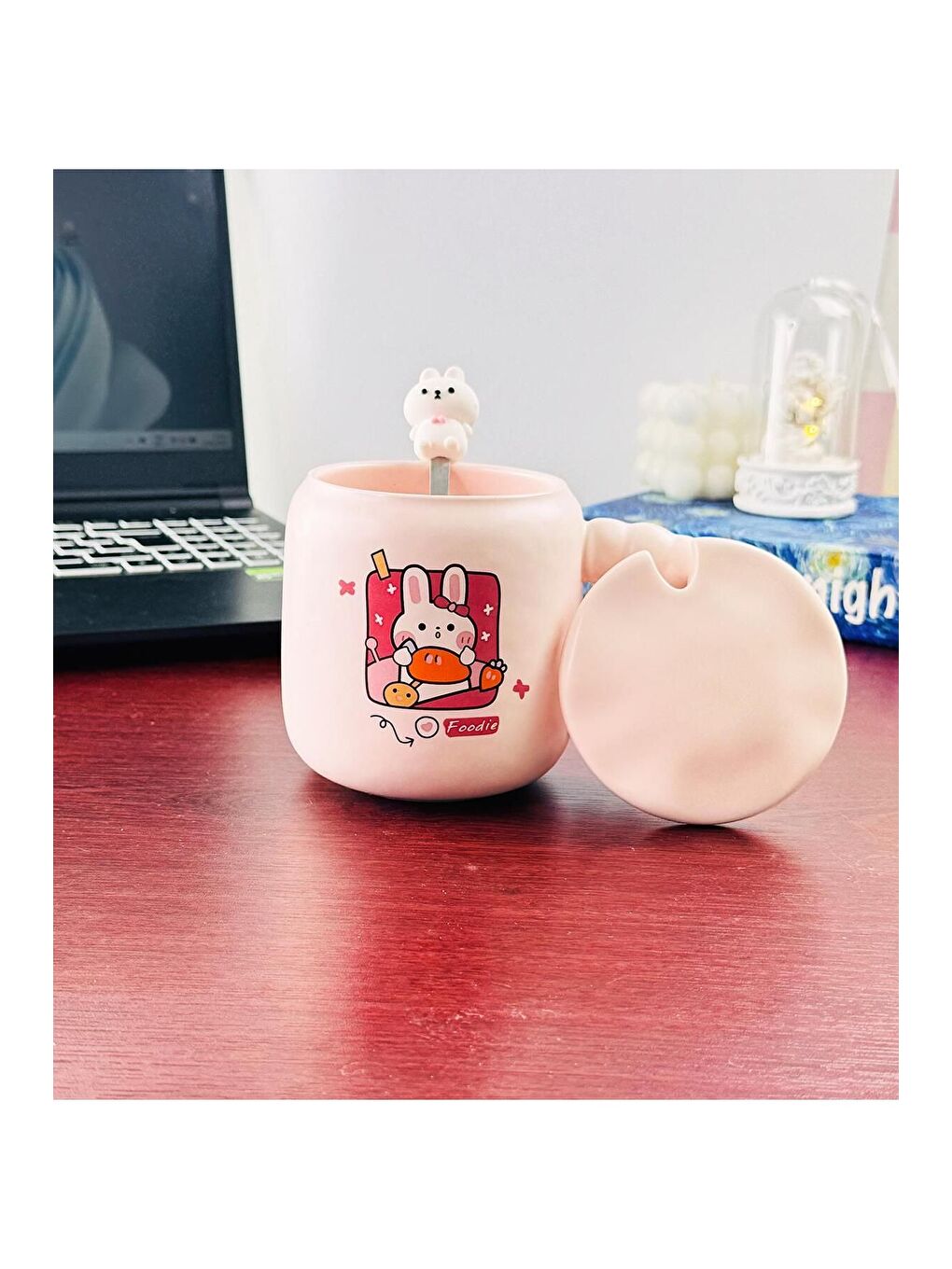 Karışık Sevimli Tavşan Ve Ayı Tasarımlı Seramik Kupa-2