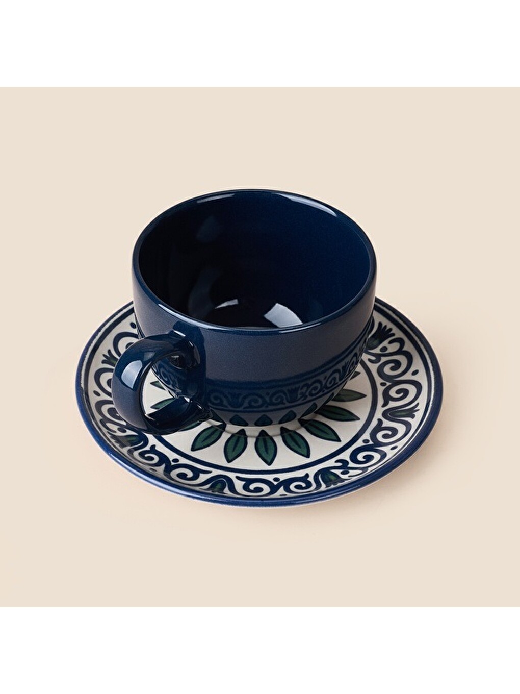 Karışık 2'li Stoneware Çay Ve Latte Fincan Seti - Renkli-2